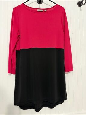 SusanGraver Premier Tunic Top Dress Small Drop Waist EASYCARE Side Slits EUC